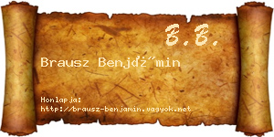 Brausz Benjámin névjegykártya